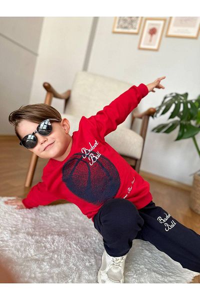 CANDA Boy's Basketball Themed Top and Bottom Set