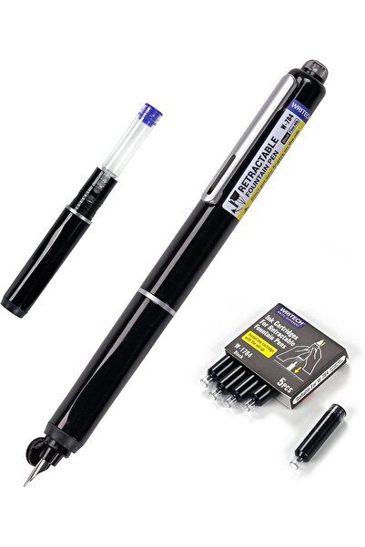 SEYFİKİRTASİYE High Quality Press-On Fountain Pen Set - Pastel Colors, Cartri...