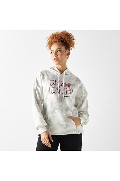 SP Characters Pink Panther Print Hoodie with Kangaroo Pocket and Long Sleeves