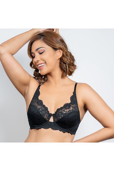 Aadaraya Lace Detail Bra with Hook and Eye Closure