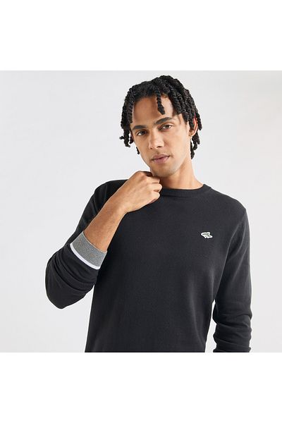 FAV Solid Sweatshirt with Long Sleeves and Crew Neck