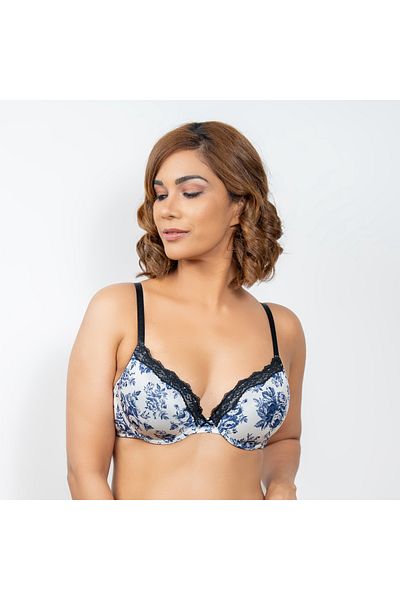 Aadaraya Lace Detail A-frame Bra with Hook and Eye Closure