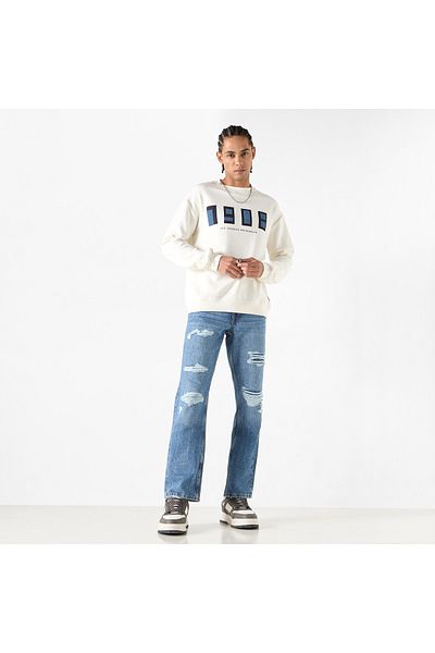 Lee Cooper Typographic Detail Sweatshirt with Long Sleeves