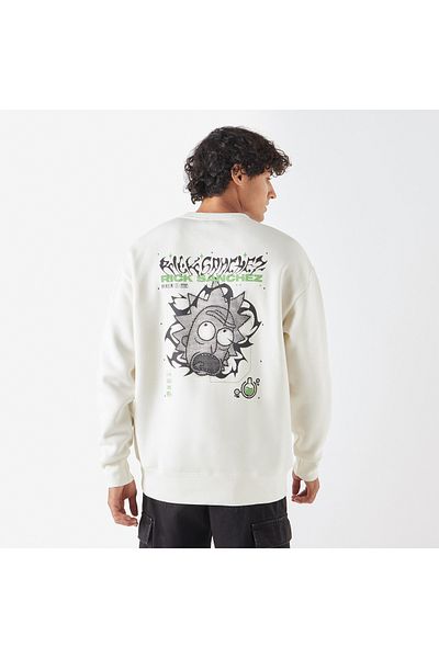 SP Characters Rick Sanchez Print Sweatshirt With Long Sleeves