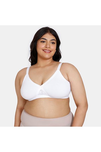 Zivame Lace Detail Support Bra with Hook and Eye Closure