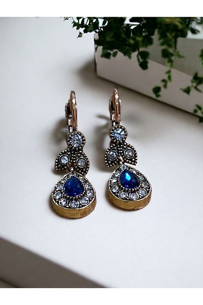 FAYRA ACCESSORIES Crystal Jewelled Small Water Drop Dangle Earrings