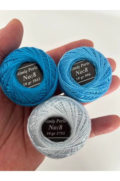 ALMİŞ Alış Perle Etamin-Cross Stitch 10-Piece Thread Set (10 Gr-No:8)