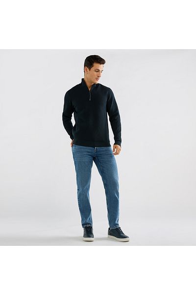 FAV Textured Sweatshirt with High Neck and Long Sleeves