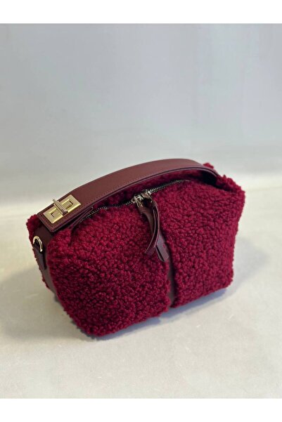 çkn sedat çakan çanta & fular & aksesuar Baguette Model Women's Plush Hand Sh...