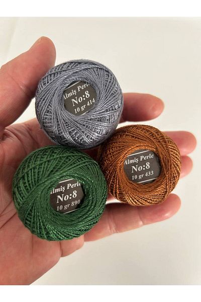 ALMİŞ Alış Perle Etamin-Cross Stitch 20-Piece Thread Set (10 Gr-No:8)