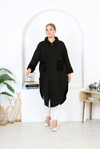 Şans Plus Size Black Knitwear Unlined 52-58 Panhose - 65N38454