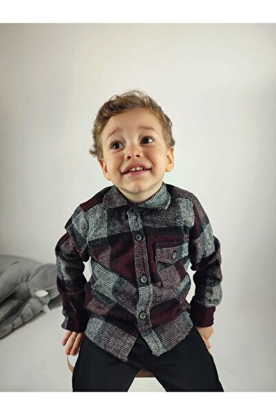 GAMZEAKKUŞ Klasik Uzun Kollu Rahat Kesim Tek Cepli Kareli Kışlık Erkek Çocuk ...