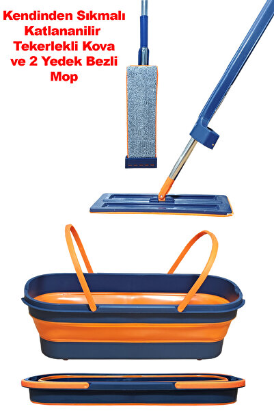 SİHİRLİ MOP Kendinden Sıkmalı Mop Tekerlekli Kovalı 1 Yedek Bez Hediyeli Mop ...