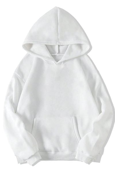 DEEPSENCE Meteora Men's White Hooded Sweatshirt - Back Printed
