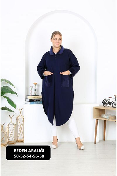 Şans Navy Blue Large Size Knitwear Unlined 52-58 Panhose - 65N38454