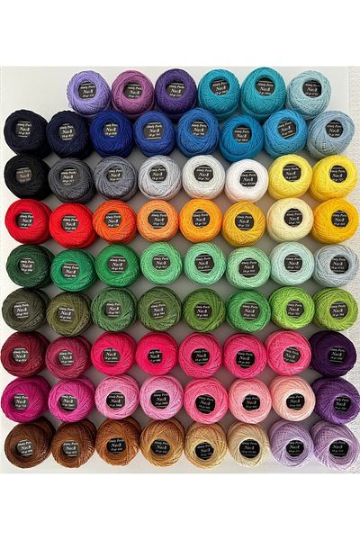 ALMİŞ Σετ κλωστών Almiş Perle Etamine-Cross Stitch 70 τεμαχίων (10 Gr-No:8)