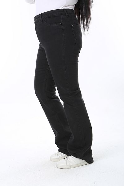 Şans Pantaloni de damă, negri, cu talie înaltă, cu 5 buzunare, din lycra, 65N38445