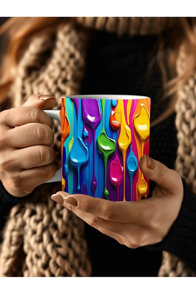Evion Paint-Shaped 3D Design Ceramic Mug - Gift Mug