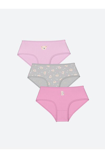 LC Waikiki LCW Παιδικά εμπριμέ εσώρουχα για κορίτσια 3 τμχ