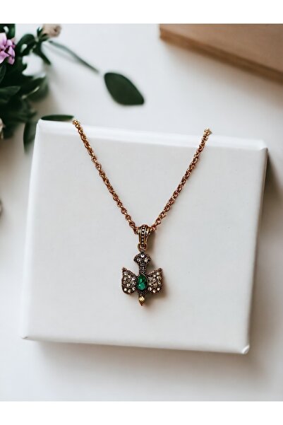 FAYRA ACCESSORIES قلادة على شكل طائر السنونو مصنوعة من حجر الكريستال