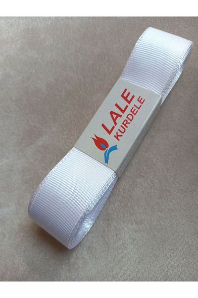 yörük tuhafiye Λευκή κορδέλα Grosgrain 10 μέτρων - Μπάλα 3 εκ