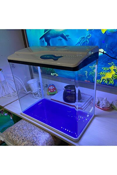 Fauna Pet Supplies 50litre Ithal Işıklı Filtre Motorlu Sobo Akvaryum Beyaz