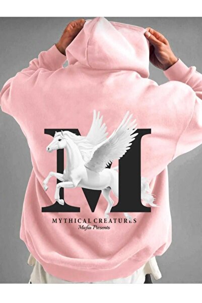 KOZİA OUTDOORS unisex oversize φούτερ με εμπριμέ κουκούλα