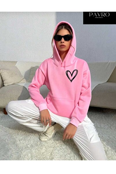 KOZİA OUTDOORS unisex oversize φούτερ με εμπριμέ κουκούλα