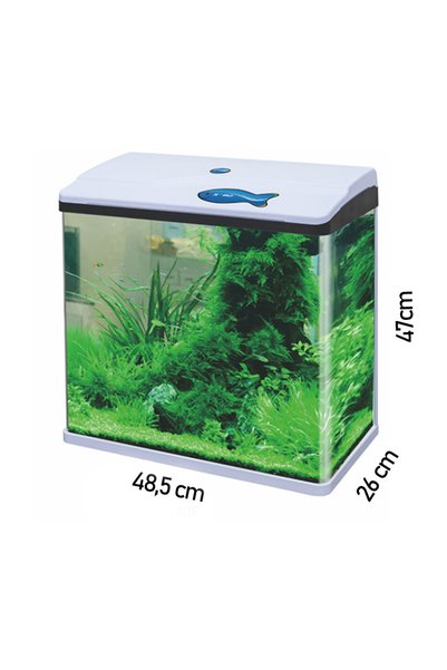 Fauna Pet Supplies 50litre Ithal Işıklı Filtre Motorlu Sobo Akvaryum Beyaz