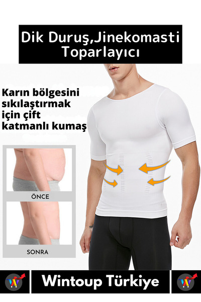 Wintoup Special Upright Posture Gynecomastia Waist Chest Belly Recovery Firming Effect Round Neck Men's Corset