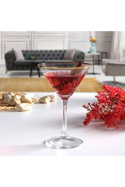 Paşabahçe Golden Touch Cocktail Martini Glass 220 Cc 4 Pieces