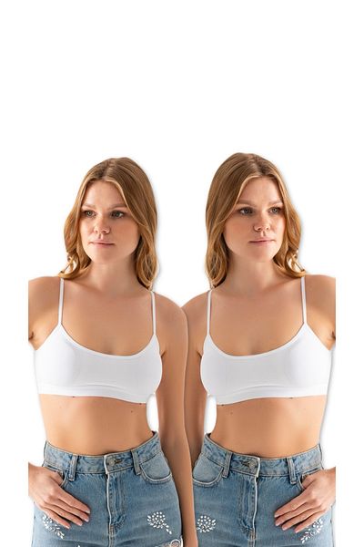 SATENIA LINGERIE Γυναικείο βαμβακερό σουτιέν με λουράκι 2 τεμαχίων με αφαιρούμενο μαξιλαράκι