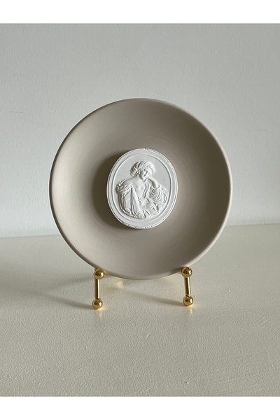 HOME DEKORİSTA Decorative Plate, Decorative Object, Beige Color Plate, Beige Decorative Object, Home Decorista