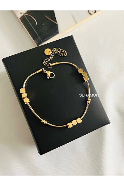 SERAMOR سوار بتصميم النرد مع سلسلة ثعبان من الفولاذ المقاوم للصدأ
