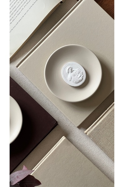 HOME DEKORİSTA Decorative Plate, Decorative Object, Beige Color Plate, Beige Decorative Object, Home Decorista