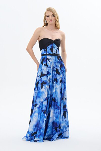 Carmen Saks Straplez Empirme Saten Abiye Elbise