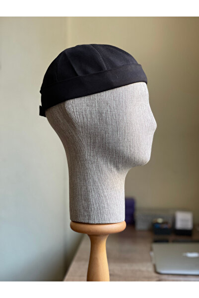 Rupen Kraft Lined 100% Cotton Cap Adjustable Docker Hat Summer Skullcap Hat Retro Hat Black Skullcap Hat