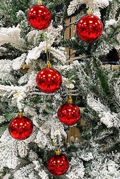 Yusuf Dirik YD Party Supplies Yılbaşı Ağacı Topu Parlak Orta Boy 6 cm 6 Adet