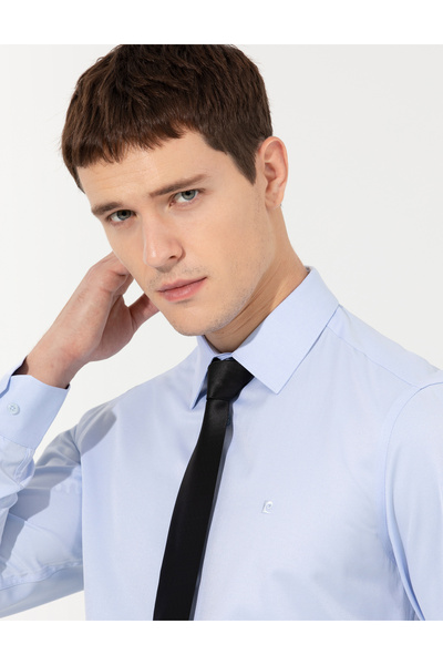 Pierre Cardin Açık Mavi Slim Fit Uzun Kollu Basic Gömlek 50251179-VR003