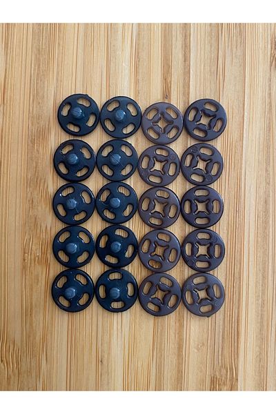 Kartopu Stand-Up Plastic Snap Fastener 1cm (10mm) Pack of 10 (10 Pairs). Color: Anthracite.