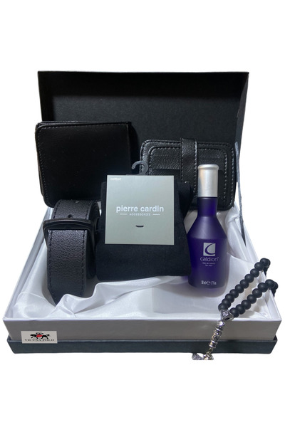 Pierre Cardin Damat Bohçası Nişan Bohçası Kutulu Cüzdan Kemer, Çorap Kartlık Parfüm Aksesuar Set
