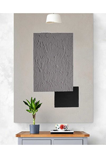 Yerli El Yapımı Modern Dokulu Kanvas Tablo Bohem Alçılı 70*50
