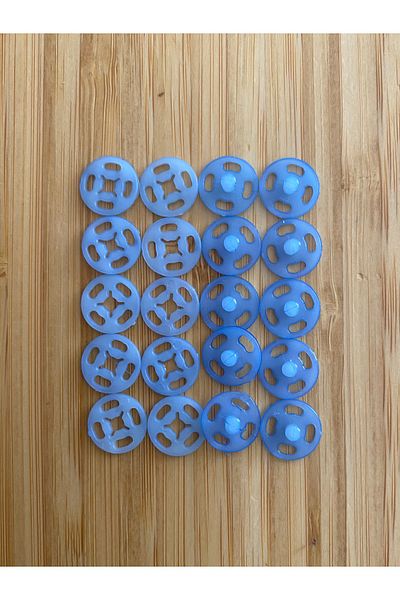 Kartopu Stand-Up Plastic Snap Fastener 1cm (10mm) Pack of 10 (10 Pairs). Color: Blue.