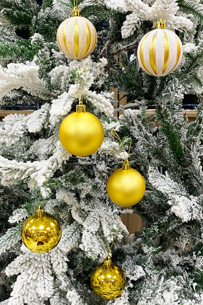 Yusuf Dirik YD Party Supplies 9 Τεμάχια Πολυτελής Ασημένια Μπάλα Χριστουγεννιάτικου Δέντρου - 6 cm Γυαλιστερό Ματ, Κουτί Οξικού