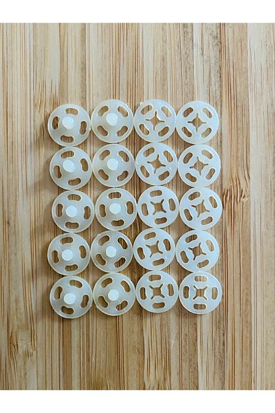 Kartopu Stand-Up Plastic Snap Fastener 1cm (10mm) Pack of 10 (10 Pairs). Color: Cream.