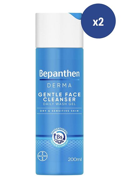 Bepanthen DERMA Gentle Face Cleanser Wash 200ml pack of 2