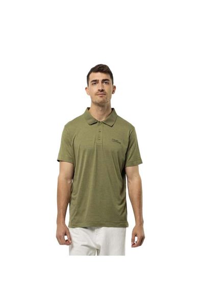 Jack Wolfskin Travel Polo M 1809721tr-4511 Ανδρικό Χακί T-Shirt