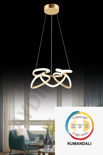 GYK LİGHT 3 Color Chandelier with Tale Control
