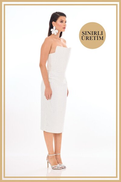Carmen Limited Edition | ROSALINDA Beyaz Midi Elbise