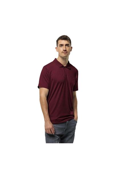 Jack Wolfskin Travel Polo M 1809721tr-4512 Ανδρικό μπλουζάκι Claret Red